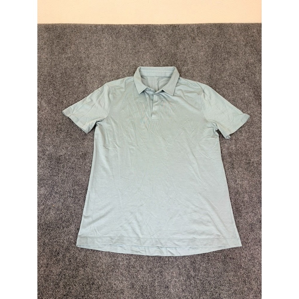 Lululemon Shirt Mens Light Green Evolution Polo Short Sleeve Golf No Size Tag,S?